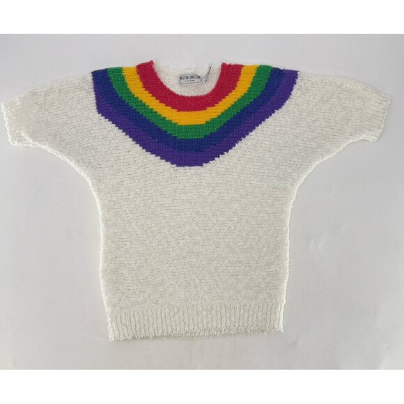 Vtg Western Connection Women’s Pride Rainbow Chunky Knit Dolman Slv Sweater Sz S - Picture 3 of 7